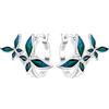 Cycuff Orecchini a cerchio in argento Sterling 925 con zirconia cubica colorata, set di orecchini da donna, regalo per lei (orecchini a cerchio con doppia farfalla)