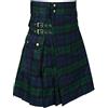 Dinnesis Kilt Tradizionale Uomo: Moda Gonna scozzese Cotone Uomini Gonna Utility Maschio Classico Retro Gonna Medievale Scozia Gonne a pieghe Giunta Kilt scozzese M-3XL, verde, XL