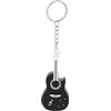 Theaque Portachiavi a forma di chitarra con ciondolo a forma di strumento sonoro a LED, Nero , 13.30X3.20X1.40CM