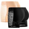 SUIUOI Butt Lifter Body Shaper, Mutandine con Push-up, Mutandine antisfregamento con Gamba, Butt Lifter, Mutandine con Push up Imbottite, Nero + Beige., M