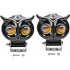 Generic Spotlight a LED per moto - Luce anteriore della moto, proiettore motociclistico | Trave da gufo a due occhi, torcia a doppio colore super luminoso per Scooter Bike Electric Electric Scooter Night Road
