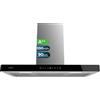 Cecotec Cappa Aspirante 90 cm Flux TT 905500 Glass Black A++. 70W, Finitura Frontale In Vetro Nero, Basso Consumo Energetico, Aspirazione 550M3/H, Touch Control, 3 Livelli, Luce Led, Filtro Carbone
