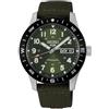 Seiko Orologio Automatico da Uomo, Quadrante Verde, Cinturino in Tela, Lunetta Bussola, Day-Date, Modello HDB008K1