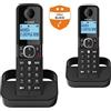 Alcatel Telefono fisso cordless Alcatel F860 Duo, blocco chiamate, 2 tasti di selezione diretta, elenco chiamate, nero