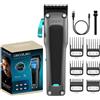 Cecotec Tagliacapelli senza fili brushless con 7000 giri/min e lama DLC diamantata nera