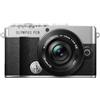 OM SYSTEM Kit fotocamera Olympus PEN E-P7, sensore 20 MP, schermo HD LCD inclinabile, 4K, Wi-Fi, controllo profilo colore e monocolore, argento comprende obiettivo M.Zuiko Digital ED 14-42mm EZ nero