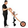 yunaoii 63CC - Trapano a benzina a due tempi, con carrello manuale, trapano per pali con punta da 30 cm, trapano a benzina, adatto per lavori di perforazione in giardino e altri lavori di perforazione
