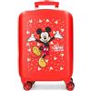 Disney Joumma Bags, Disney Mickey Best Friends Together, Valigia per bambini, Valigia Cabina, Realizzato in ABS, Quattro Ruote Doppie di Giro multidirezionale, Chiusura a combinazione laterale., rosso,