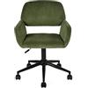 MEUBLE COSY Sedia da Ufficio Girevole Regolabile in Altezza Poltrona da Scrivania Toelette Seduta in Velluto a Coste con Ruote per Studio Camera da Letto, Verde