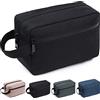 FUNSEED Beauty case da viaggio per donne e uomini, borsa da barba per accessori da toeletta, borse pieghevoli con manico per cosmetici, pennelli e strumenti, Nero