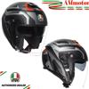 AGV Casco JET Doppia Visiera AGV IRIDES Zurigo Matt Black Grey Moto Nero Tg XL 61 62