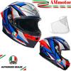 Agv K6 S Slashcut Black Blue Red Integrale Casco Moto Visiera Max Pinlock TG S