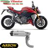 Arrow Ducati StreetFighter V2S 25 Terminali Di Scarico Round Sil Omologato Moto