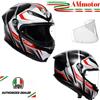 AGV Casco Agv K6 S Karve Matt Black White Red Per Moto Visiera Max Pinlock TG XL