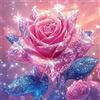 Qihensail Rose Diamond Painting per adulti, Diamond Painting per adulti, decorazione da parete per la casa, regalo da donna. (rosa)