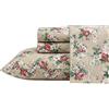 Laura Ashley - Lenzuola intere, percalle di cotone set di biancheria da letto, fresco e fresco arredamento casa (Ashfield beige, completo)