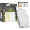 Maxled, Light is Led! Faretti LED Incasso Cartongesso 24W 1920LM Luci Soffitto Interno 120º 3CCT 3000K/4000K/6000K Faretto LED Incasso IP44 Non Dimmerabile Diametro Foro 285 x 285mm AC 230V