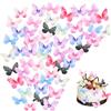 CWPFVQA 100 Farfalle Tridimensionali A Doppio Strato, Decorazione A Farfalla, Farfalle Per Artigianato, Decorazione A Farfalla Da Appendere, Farfalla In Organza 3D