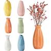 FARYODI Set di 6 piccoli vasi in ceramica, 6 forme e colori, mini vasi smaltati lucidi, bohémien, erba della pampa, piccoli vasi per fiori decorativi da tavolo, fiori secchi, decorazione per la casa