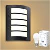 Allesgute Lampada da parete E27 per esterni IP44, lampada da parete quadrata nera opaca in acciaio inox e ABS per pareti esterne, balconi, bagni, inclusa lampadina LED 12W 1200lm luce calda.