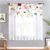 Odot Tende Semi Trasparenti con Tasca per Asta, Motivo Fiore 3D Tenda Voile 1 Pezzo Filtranti Finestra Moderna per Interni Soggiorno Camera da Letto Cucina Balcone (Fiore,132x160cm)