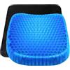 Mediawave Store - Set Cuscini Gel Traspirante Antidecubito, Assorbe Punti di Pressione, Sedute Prolungate, Nido d'Ape, Gel Ergonomico, 37x30x4cm, Cuscini Gel Traspirante Antidecubito (1)