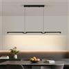 SXHZLY Lampada a sospensione per tavolo da pranzo nera, 120cm 48W Lampadario Led Sospensione con telecomando dimmerabile,moderna lampada a sospensione dal design lineare (120cm)