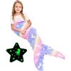 Ranedo Coperta a coda di sirena per bambini, in pile di flanella, colore: viola