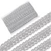 GORGECRAFT Nastro Intrecciato In Argento 12m Passamaneria Metallico Passamaneria Decorativa In Pizzo A Forma di Farfalla Francese Da 3.5cm per Matrimonio Sposa Costume Cucito Artigianato Abbigliamento