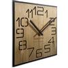FLEXISTYLE Moderno orologio da parete quadrato in legno ECO 50 cm, silenzioso, effetto legno, quercia, soggiorno, camera da letto, prodotto in UE (Digits)