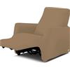 BIANCALUNA - Copripolotrona elastico Genius Lounge reclinabili Anti Macchia - 1 posto da 65 a 110 cm Copridivano tinta unita Made in Italy - Tortora