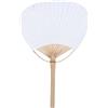 Whnbuij Ventaglio a paletta bianco - Ventaglio cinese decorativo con doppio impasto dipinto a mano | Ventagli a pale in bianco con manico lungo, ventaglio estivo in carta a mano in con motivo vuot