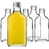 KADAX Fiaschetta da 200 ml, 10 pezzi, piccole bottiglie di vetro con tappo a vite, flaconcini, bottiglie vuote da riempire, mini bottiglie di liquore, grappa (argento)