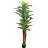 Decovego Palmizio Palma Cocco Pianta Albero Artificiale 180cm Legno Naturale