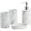 Generic Set dispenser di sapone in ceramica, accessori da bagno con portaspazzolino, portasapone, tazza per spazzolino da denti, per appartamenti e hotel
