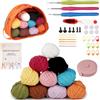 YUMILI Kit per uncinetto per principianti, set da 36 pezzi con 10 colori a tinta unita da 2 mm, uncinetti ergonomici, per adulti e bambini, per lavori fai da te