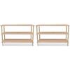 vidaXL 2X Legno Massello Abete Scarpiere 3 Mensole Scarpe Mobile Portascarpe