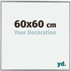 yd. Your Decoration - Cornice 60x60 cm - Argento Lucente - Decorativa Parete in Plastica con Vetro in acryl - Antiriflesso - 60x60 Cornice - Evry
