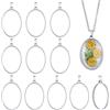 Beebeecraft 20 pz. Piccoli Ciondoli Ovali Aperti con Cornice Cava da 41mm 304 Anelli con Castone Vintage in Acciaio Inossidabile Color Argento Ciondoli per Fiori Pressati in Resina Gioielli Orecchini