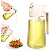 Lychico Bottiglia dispenser per olio da 470 ml, dispenser 2 in 1 per olio e spruzzatore di olio, bottiglia spray per uso alimentare per cucina, dispenser di olio per barbecue, insalata, bistecche,