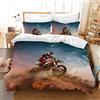 AVJWWD Copripiumino per Moto 3D, Set di Biancheria da Letto a Tema Moto per Sport Estremi, Set di Biancheria da Letto per Moto Moderno,per Adulti e Bambini (135 x 200 cm, Moto5)