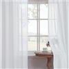 BellaHills Lino Tende per Interni Con Anelli Moderne Tende Traslucido in Voile Morbidi Finestre per Camera da Letto e per Salotto Eleganti Soggiorno 2 Pezzi, L140 x A145 cm, Bianco