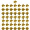 GERUI 50 fiori artificiali,teste di fiori,fiori artificiali,rose,fiori artificiali,fiori decorativi,fai da te,decorazione da tavolo,matrimonio,battesimo,comunione, fiori,applicazioni (oro)