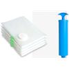 LIXTYC Sacchetti sottovuoto vestiti. Confezione 4 sacchetti per abiti da 40x50 cm + pompa ad aria manuale + adesivi. Buste sottovuoto vestiti. Sacchi salvaspazio da inserire nella valigia da viaggio