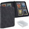 Wigearss Raccoglitore Album di Carte da Collezione per 112 Toploader, 4 Tasche con Custodie Rigide 3"x4" per Pokemon, Magic, Yugioh, MTG, TCG