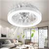Ateroll Ventilatore Da Soffitto Con Luce, 48 cm Lampada Ventilatore e Telecomando,Dimmerabile 3000K-4000K-6500K-RGB, DC 25W LED 25W, 6 Velocità, Memoria Timer Illuminazione,Modalità Estate e Inverno