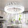 Ateroll Ventilatore da Soffitto con Luce Ø46CM, Dimmerabile 3000K-6500K & RGB Moderno Silenzioso Lampadario Ventilatore, DC 25W LED 25W, 6 Velocità, Timer, per Camera da Letto Soggiorno