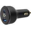 Gembird CARGADOR RAPIDO PARA COCHE GEMBIRD USB DE 2 PUERTOS, TIPO C PD, LCD, 30 W,NEGRO