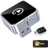 OFFAXE Carplay - Adattatore wireless per auto Android per iPhone ios 10+ e sistema Android 11+, collegamento rapido, controllo stabile, nessun ritardo, design in metallo (argento)