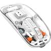 MAGIC-REFINER Mouse wireless, sottile, senza fili, doppia modalità, Bluetooth 5.1/2.4G, silenzioso, ricaricabile, trasparente, 2400 dpi, 4 regolabili, livello della batteria visibile, per laptop/PC